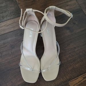 Bar III Clear & Nude Sandals Sz 7.5